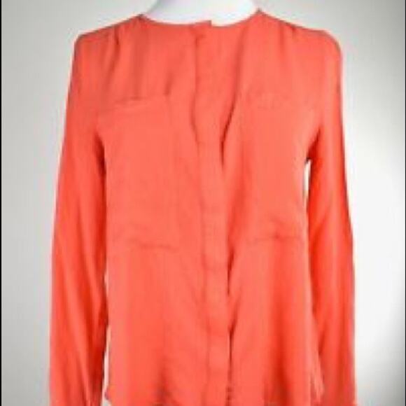 Anthropologie Tops - Meave for Anthropologie coral long sleeve button down blouse